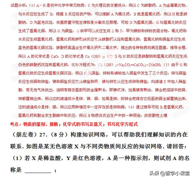 中考必过——18道中考化学推断题含详细解析