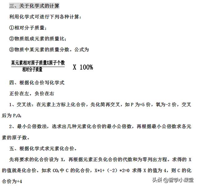 为你即将初三的孩子收藏——初三上册化学知识点（背的较多哦）