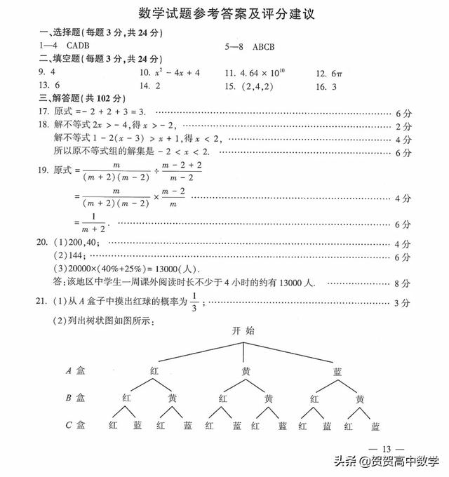 中考｜2019届连云港市中考真题　数学卷