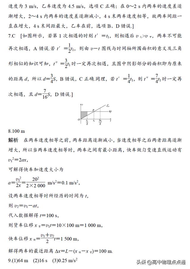 2020年高考物理第一轮复习第一章 微专题训练（7）