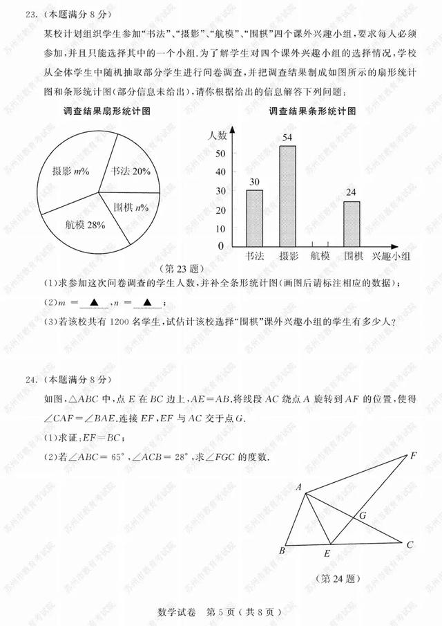 2019苏州中考试卷及参考答案发布！看看你能考多少分？