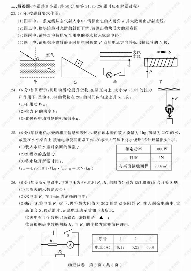 2019苏州中考试卷及参考答案发布！看看你能考多少分？