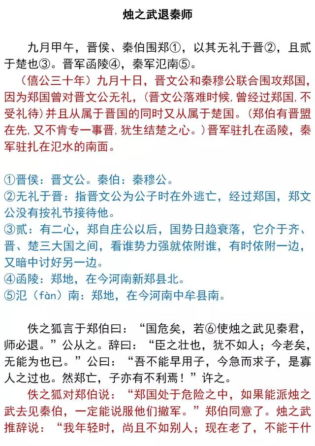 高中语文：语文必修一超全面文言文知识汇总