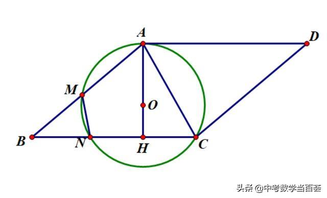 2019年宜昌市中考第21题 圆与平行四边形 证切线 求线段长和面积