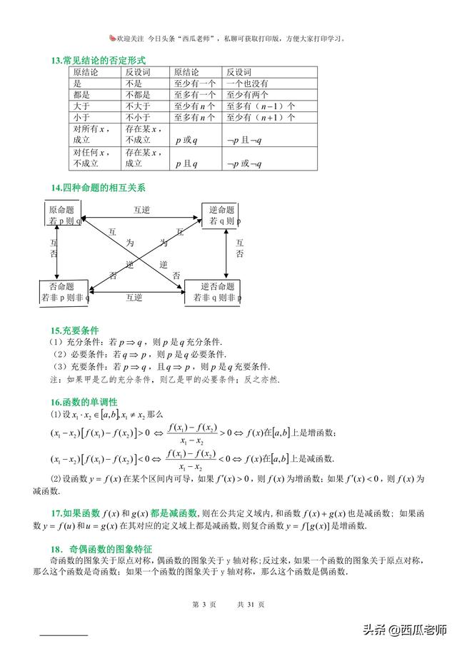 家里有高二升高三学生的看过来：高考知识点集合，给孩子查漏补缺