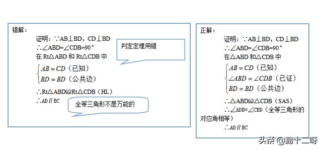 「暑假预习」初二全等三角形证明中，初学者常犯的五个易错点