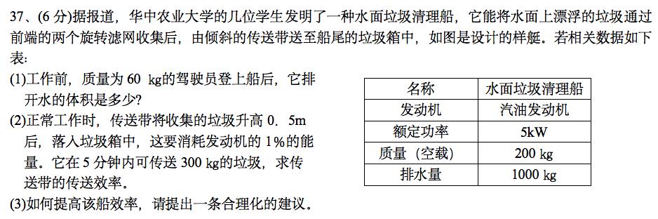 八年级物理期末复习之力学综合题