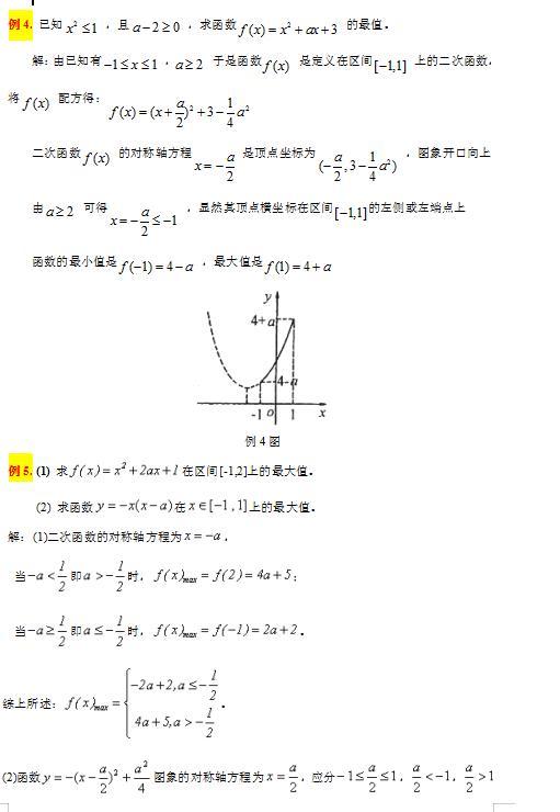 高中数学：二次函数在闭区间上的最值问题—大盘点