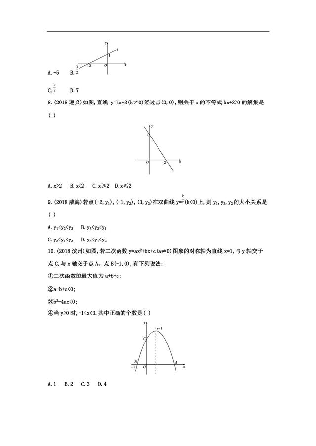 中考数学——函数满分集训