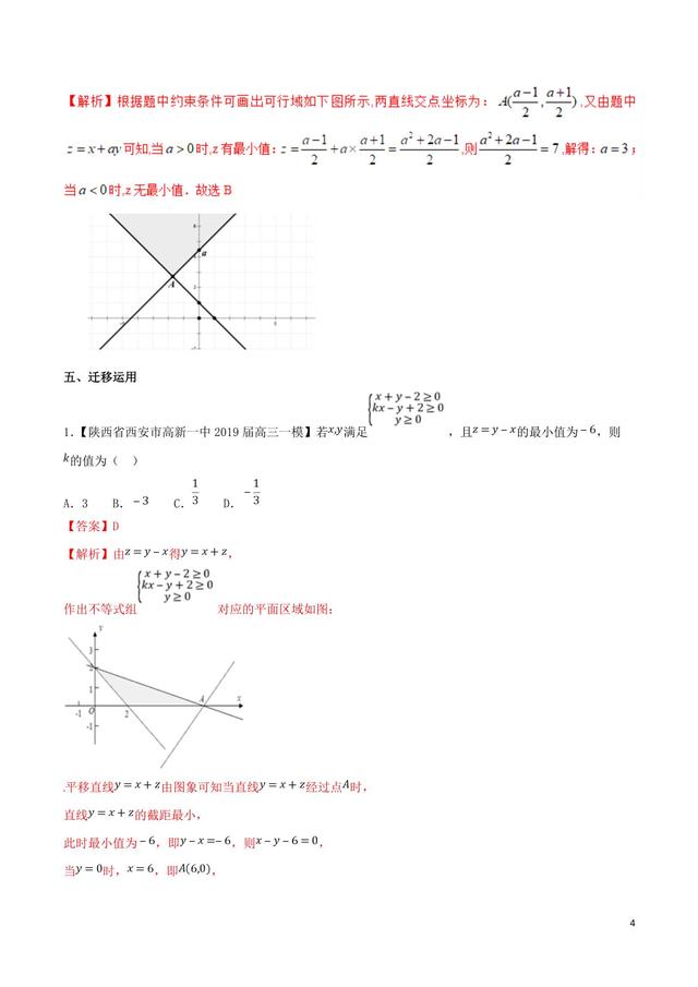 高中数学重难点之线性规划中的参数问题