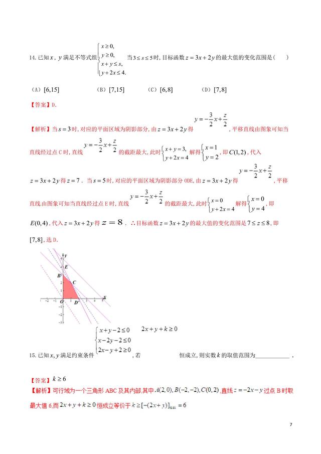 高中数学重难点之线性规划中的参数问题
