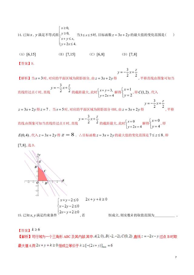 高中数学重难点之线性规划中的参数问题