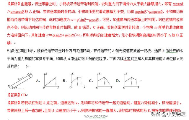 最全最细！高中传送带题型分类整理+试题解析。值得收藏转发