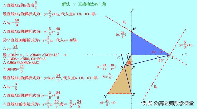 一次函数点的存在，构造特殊角45度，对于八年级学生，难度很大