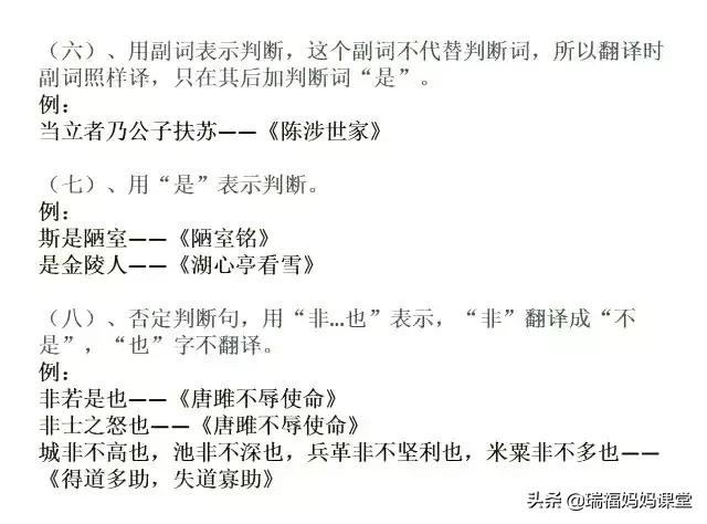 初中文言文五种常见特殊句型详解（附练习题）