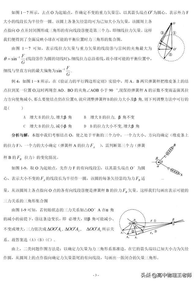 准静态问题的力三角形判断法(第二章 静力学之一）