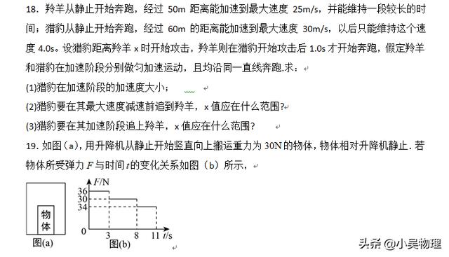 高一上册物理必修一专题复习之大题好拿分（基础版）（20题）