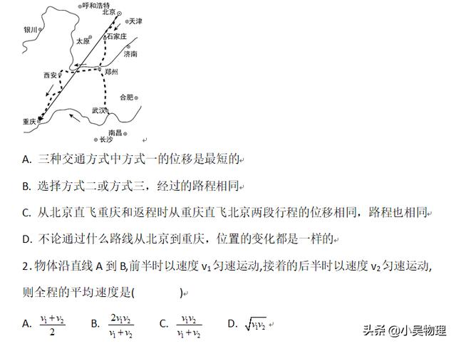 高一上册物理必修一专题复习之小题好拿分（基础版）（30题）