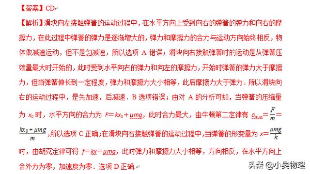 高中弹簧题型总结，含答案！（闻“弹”色变，高中难点之一）