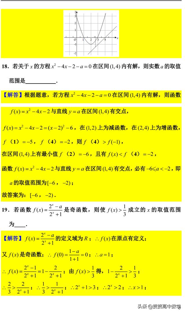 新高一数学必修一《函数》中档题