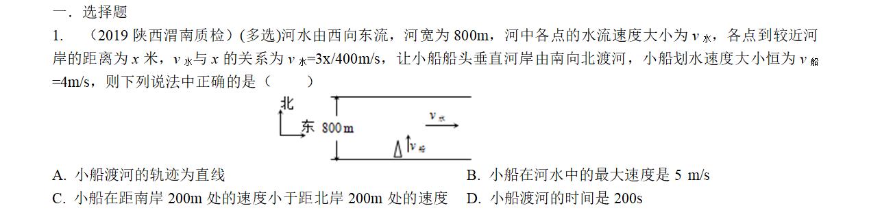 专题---- 小船过河问题