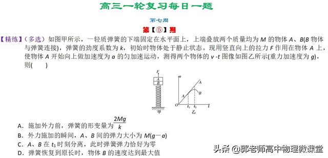 2020年高三一轮复习每日一题精练第七周(牛顿运动定律专题一)