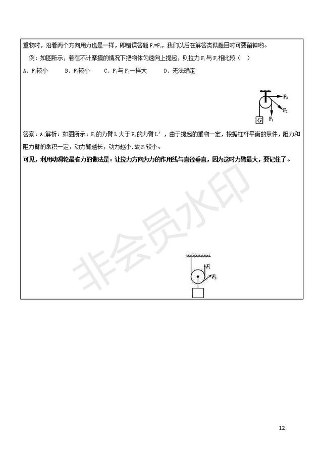 中考物理专题复习杠杆滑轮斜面的原理与应用讲解及试题