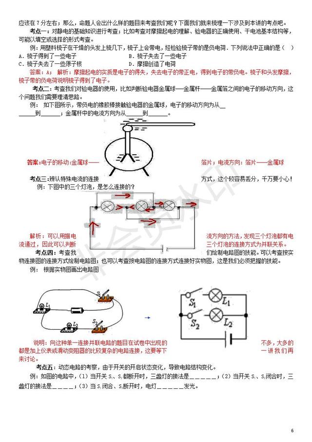 中考物理专题复习电荷电源电路试题