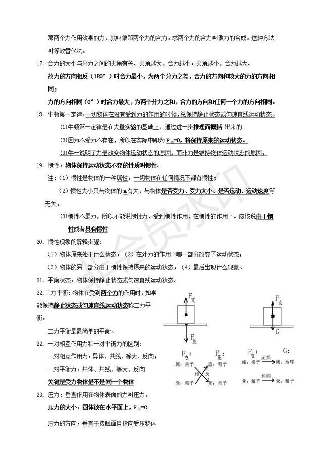 教科版八年级下册物理知识点归纳总结