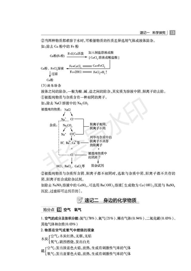 中考化学(全国通用)必备知识清单