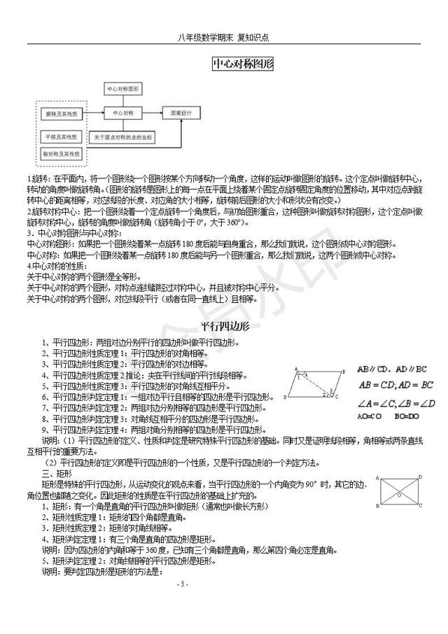 苏科版八年级下册数学知识点总结