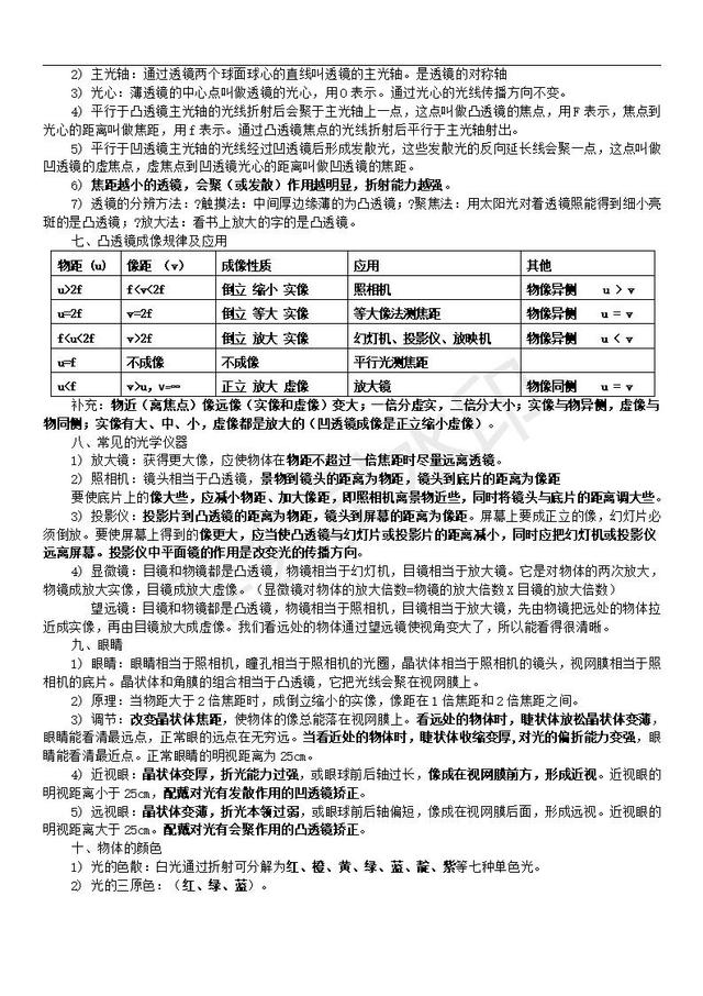 教科版八年级物理上册知识点总结