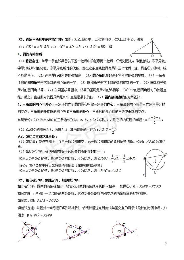 初中数学常用公式和定理大全，这些是数学基础，同学们一定要记牢