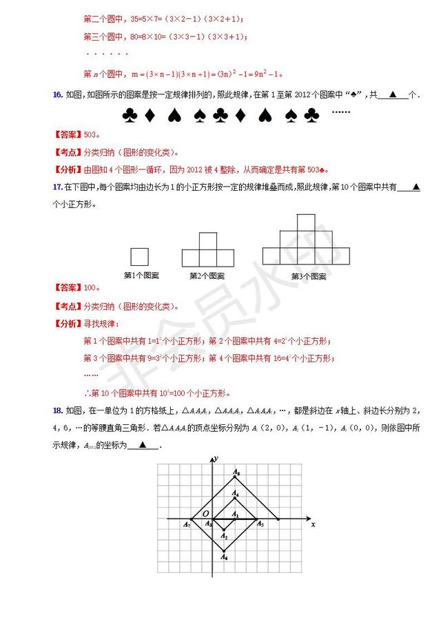 中考专题复习找规律题