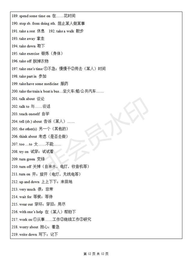 中考英语备考固定搭配及短语整理