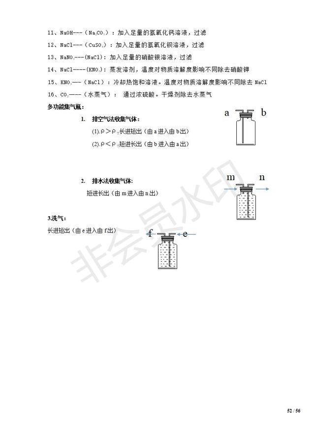 初中化学知识清单，中考复习必备，收藏了