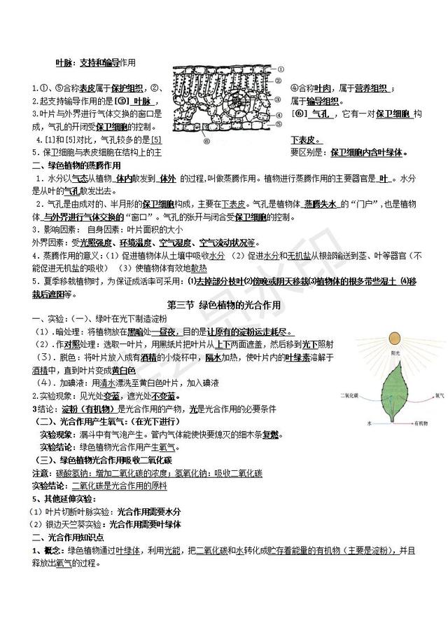 济南版七年级上册生物总复习资料