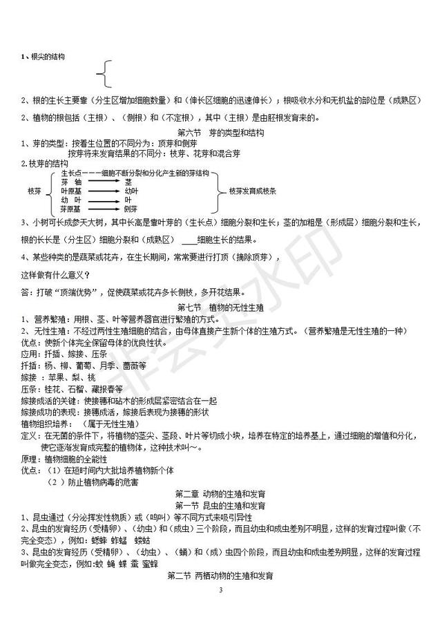 济南版生物八年级上册复习资料