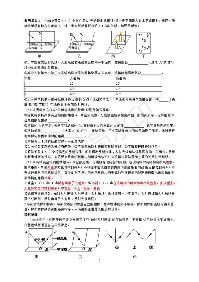 中考物理实验就靠这些，都给你整理好了，一定要记牢