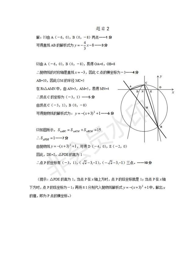 中考数学压轴题专项训练