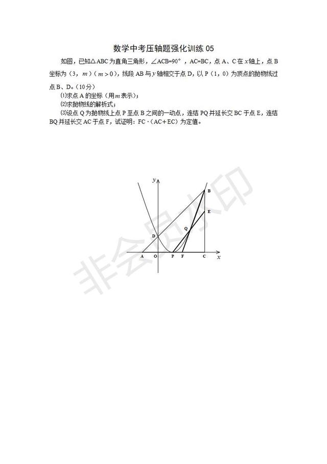 中考数学压轴题专项训练