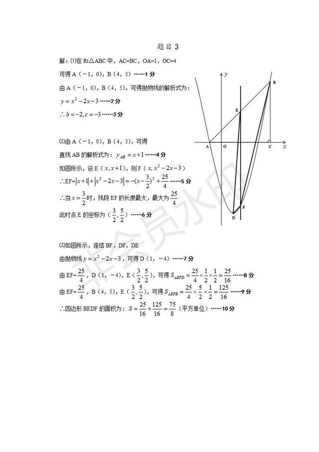 中考数学压轴题专项训练