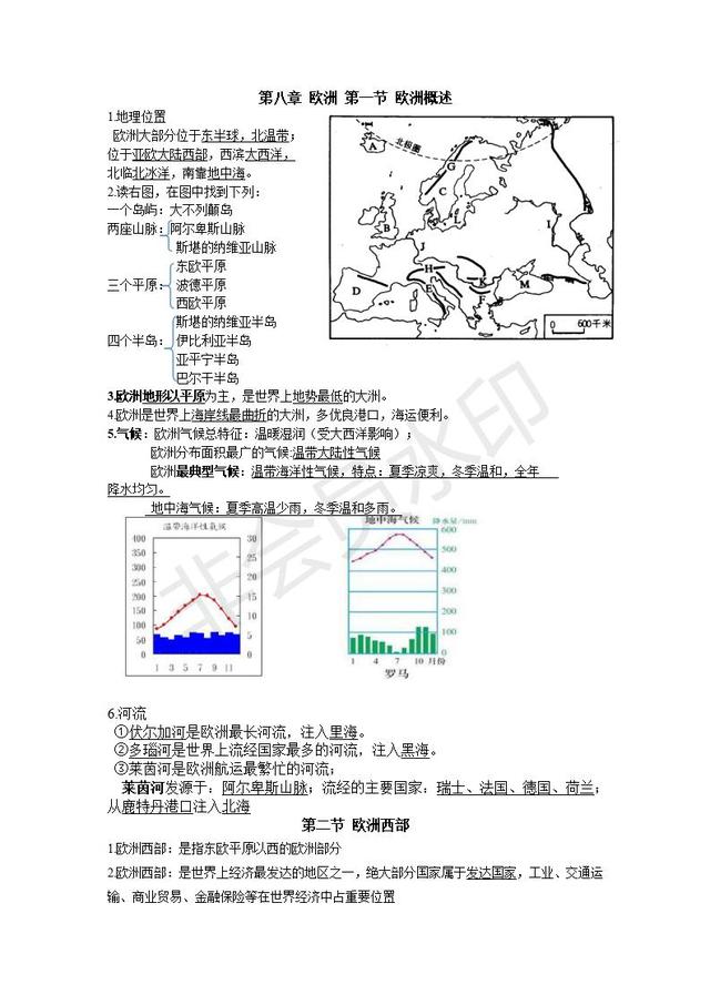 七年级下册地理知识点汇总资料