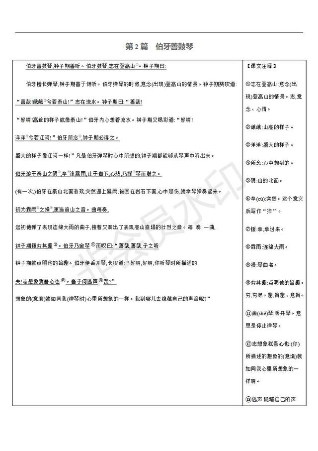 中考语文总复习课标文言文字词句逐篇梳理