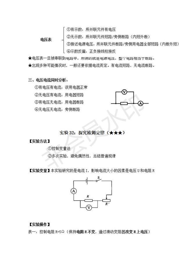 中考物理实验指导