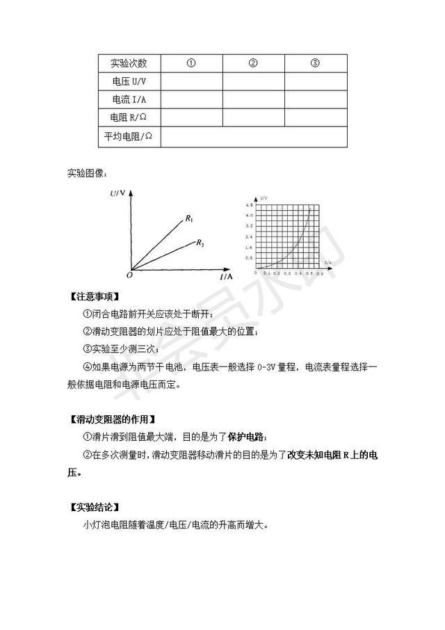 中考物理实验指导