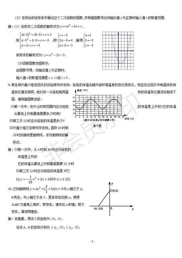 中考数学--二次函数知识点总结及相关题型