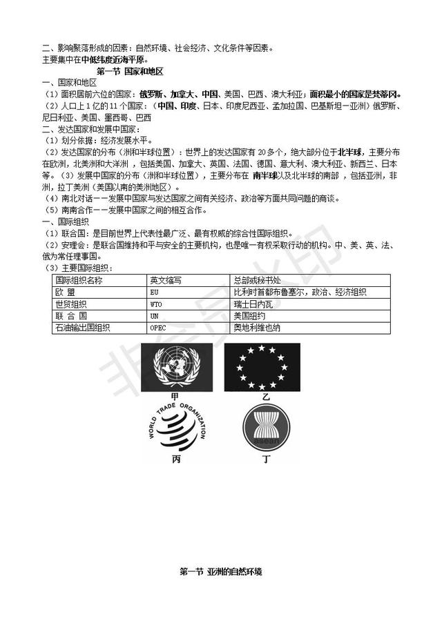 湘教版初中地理复习提纲，提前收藏了