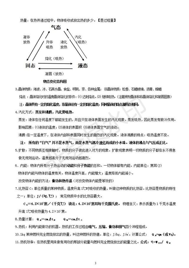 初中物理基本公式及基本概念汇编