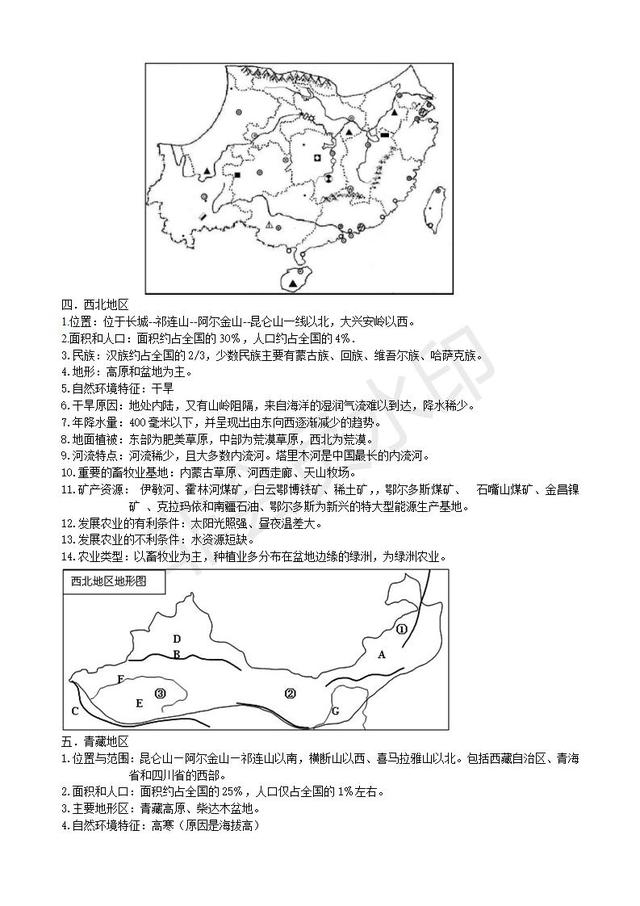 湘教版初中地理复习提纲，提前收藏了